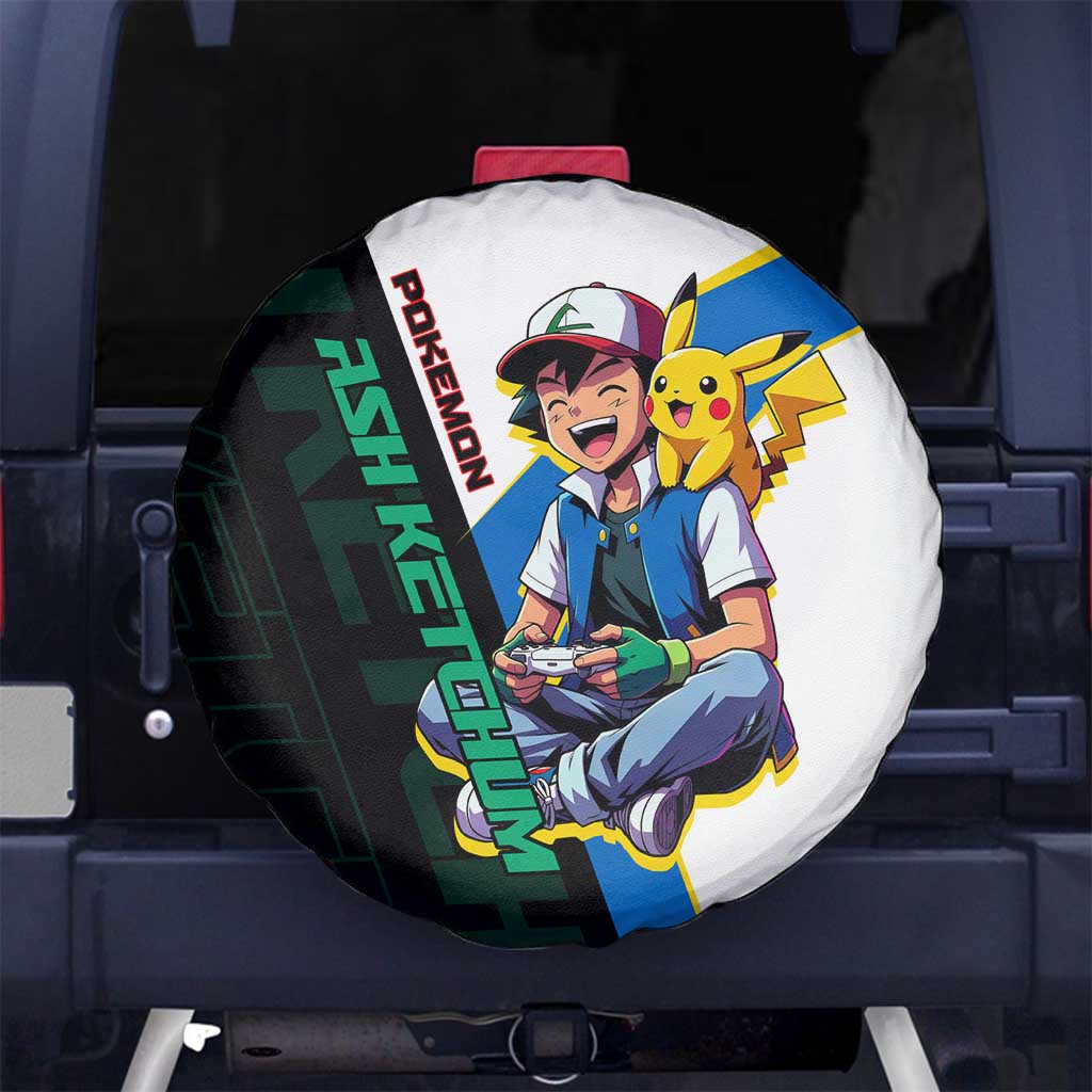 Ash & Pikachu Poké Spare Tire Cover Vibrant Anime Character Style