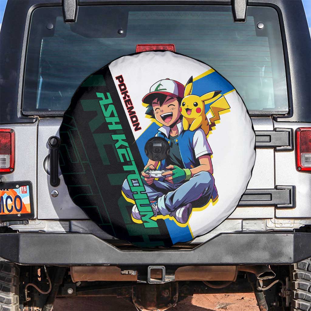 Ash & Pikachu Poké Spare Tire Cover Vibrant Anime Character Style