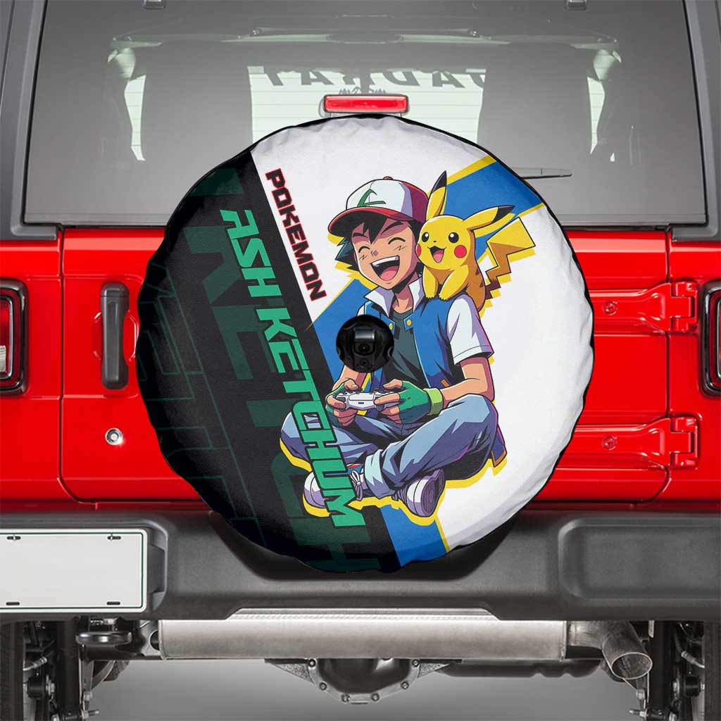Ash & Pikachu Poké Spare Tire Cover Vibrant Anime Character Style