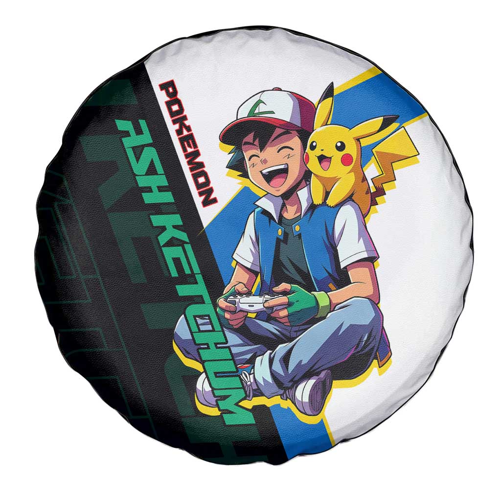 Ash & Pikachu Poké Spare Tire Cover Vibrant Anime Character Style