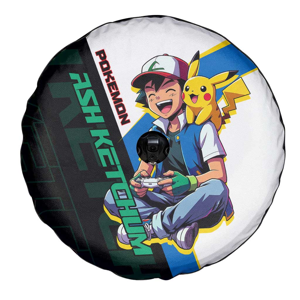 Ash & Pikachu Poké Spare Tire Cover Vibrant Anime Character Style