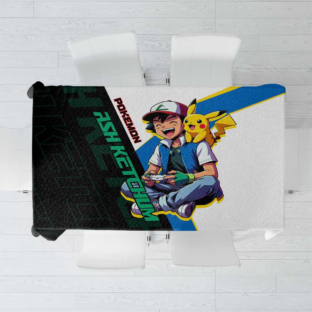 Ash & Pikachu Poké Tablecloth Vibrant Anime Character Style