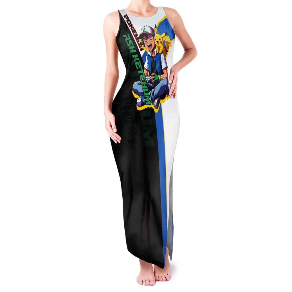 Ash & Pikachu Poké Tank Maxi Dress Vibrant Anime Character Style