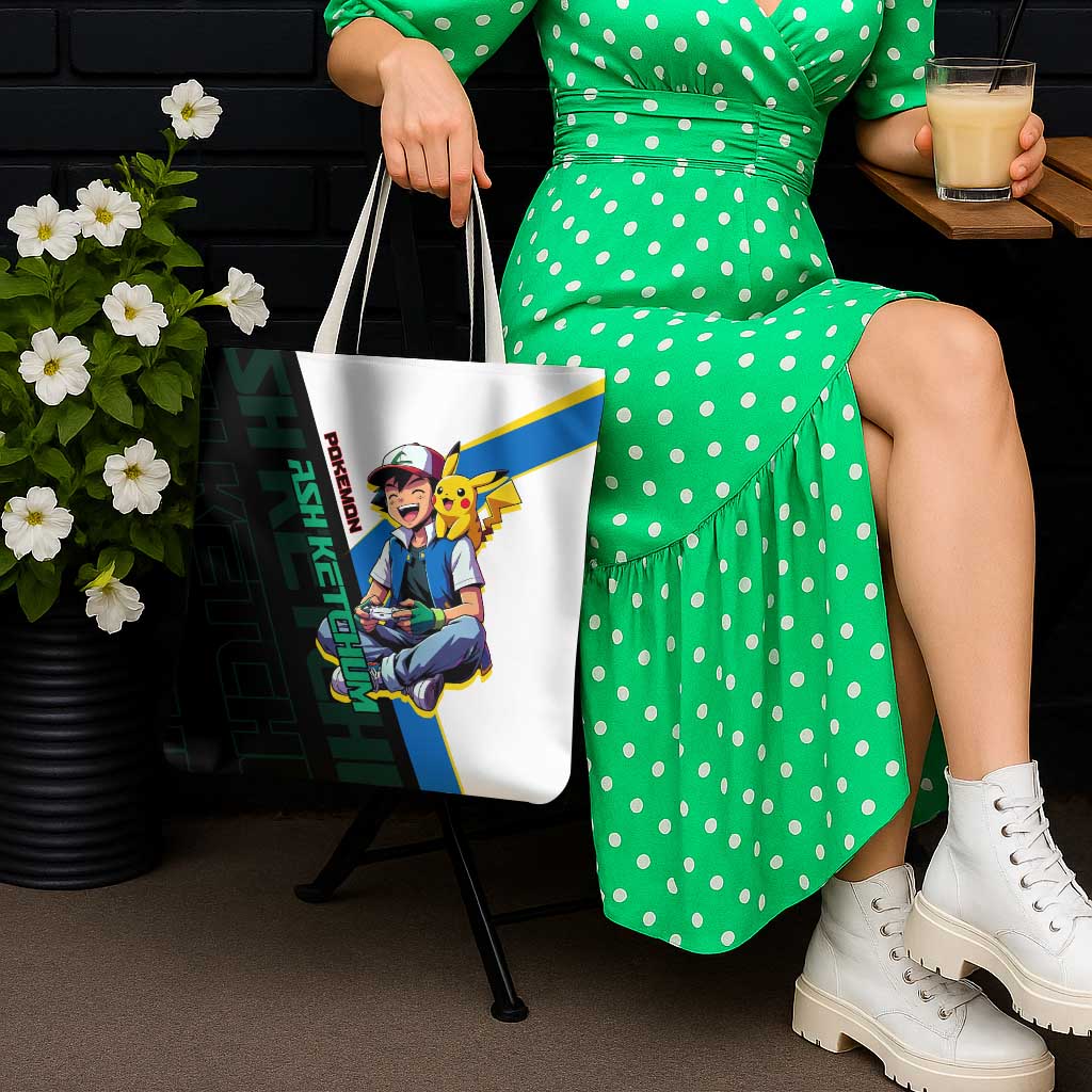Ash & Pikachu Poké Tote Bag Vibrant Anime Character Style