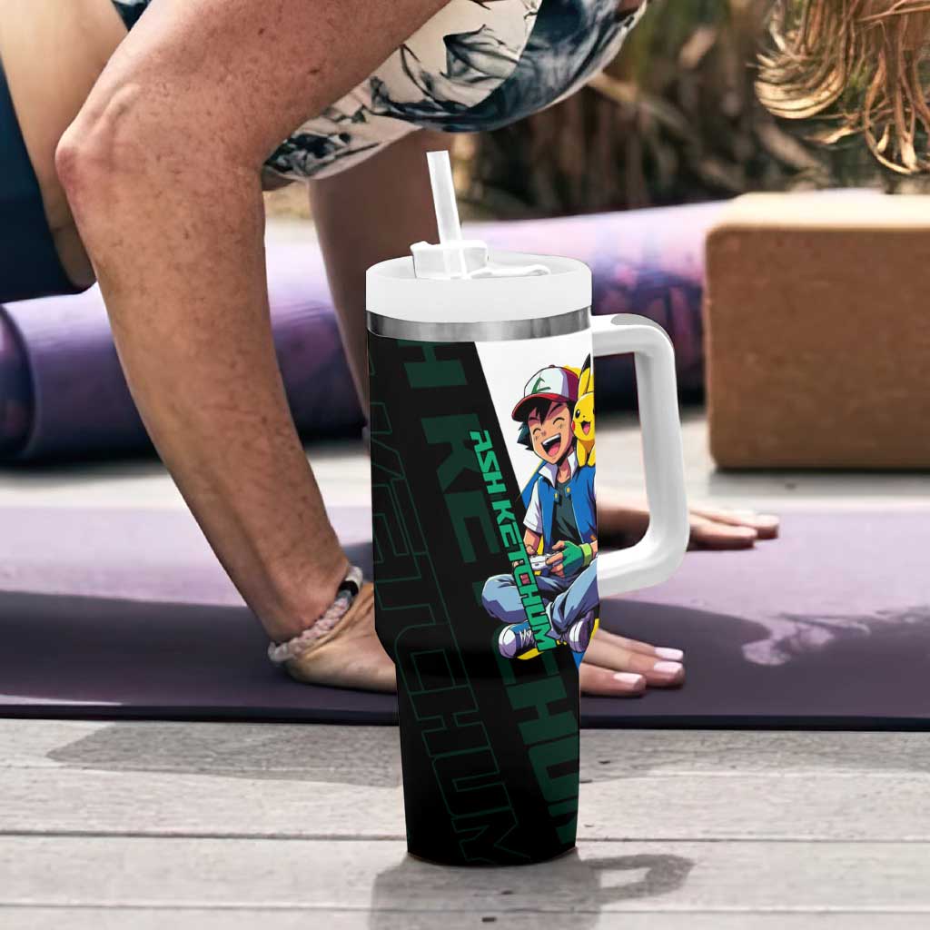 Ash & Pikachu Poké Tumbler With Handle Vibrant Anime Character Style