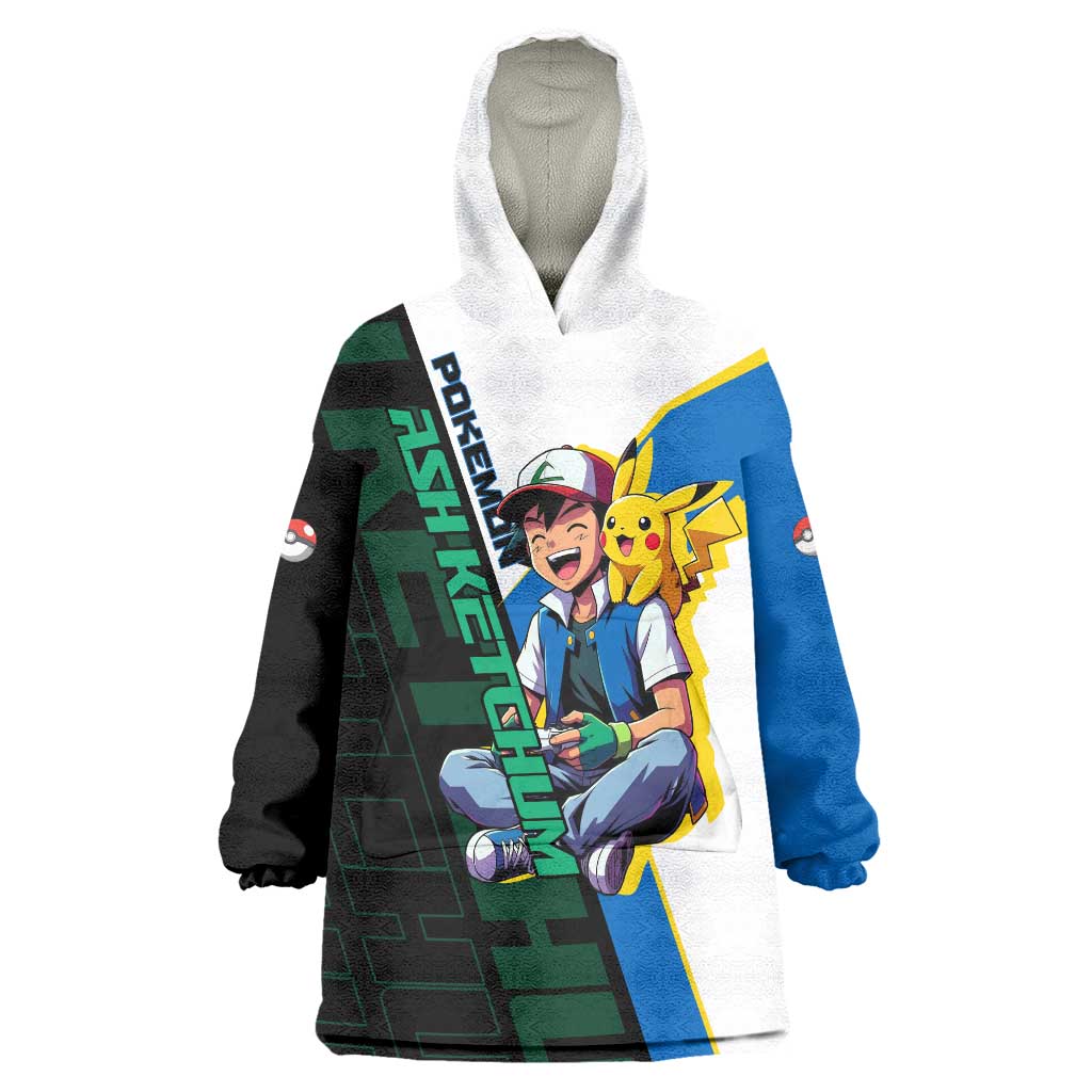 Ash & Pikachu Poké Wearable Blanket Hoodie Vibrant Anime Character Style
