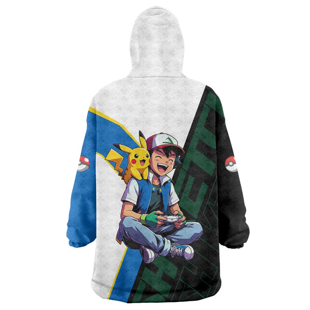 Ash & Pikachu Poké Wearable Blanket Hoodie Vibrant Anime Character Style