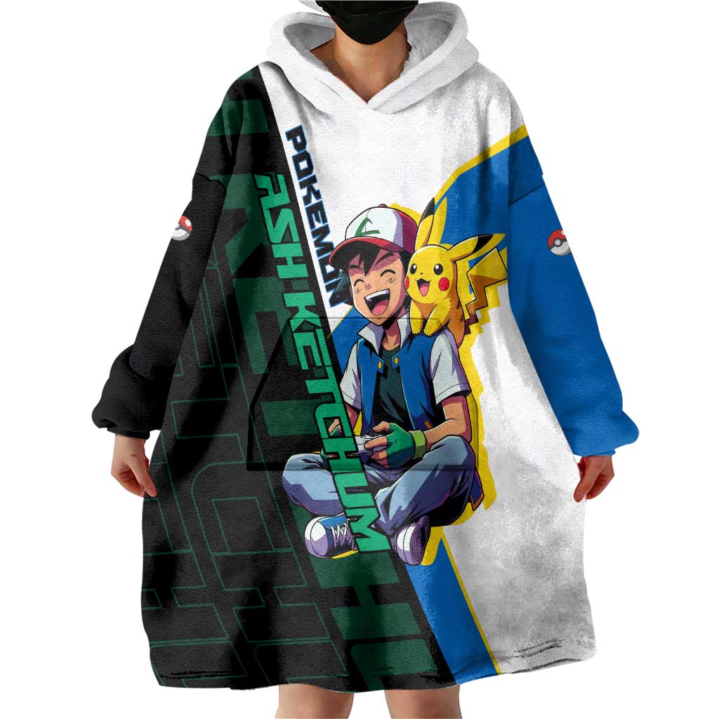 Ash & Pikachu Poké Wearable Blanket Hoodie Vibrant Anime Character Style