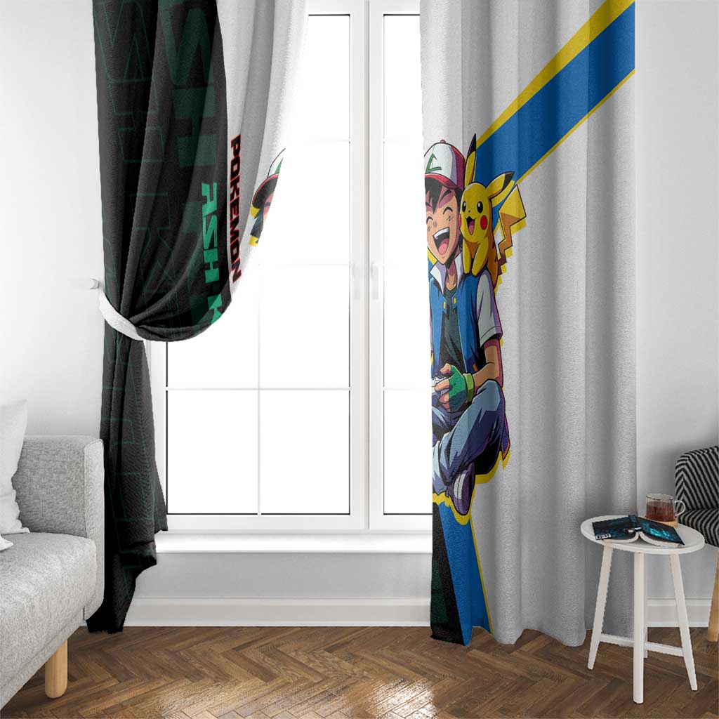Ash & Pikachu Poké Window Curtain Vibrant Anime Character Style