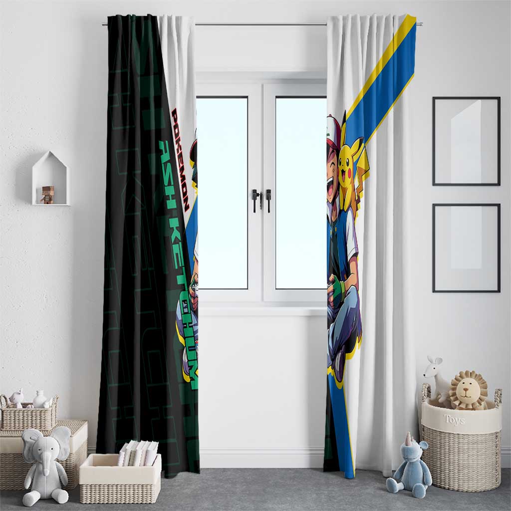 Ash & Pikachu Poké Window Curtain Vibrant Anime Character Style