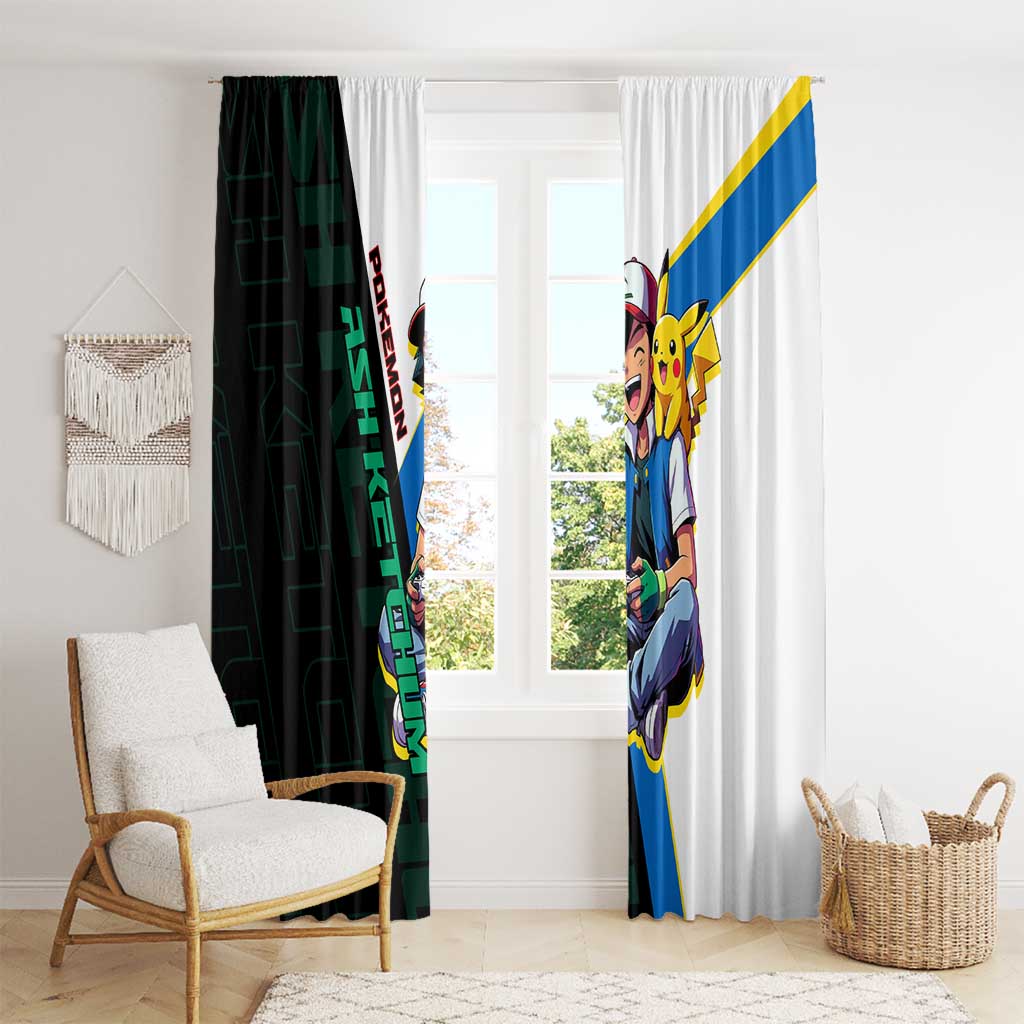 Ash & Pikachu Poké Window Curtain Vibrant Anime Character Style