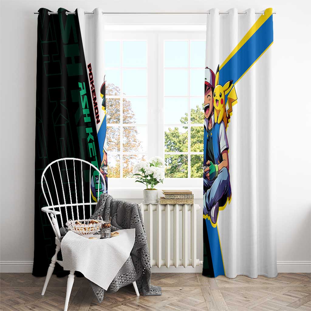 Ash & Pikachu Poké Window Curtain Vibrant Anime Character Style