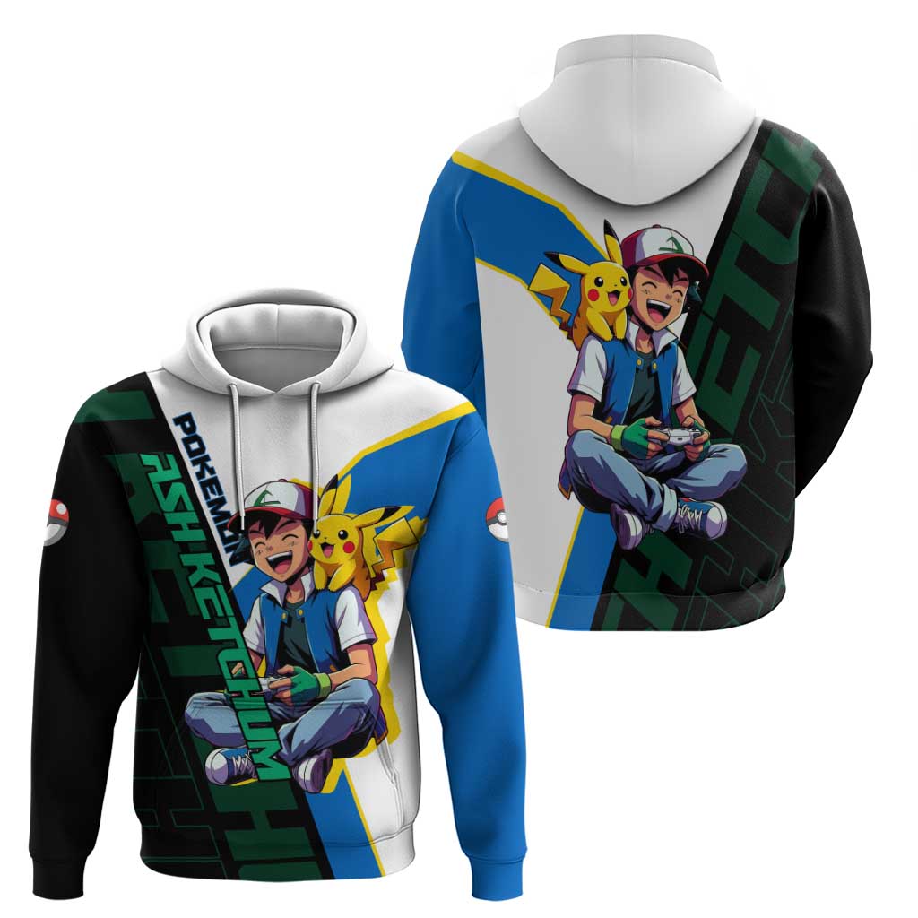Ash & Pikachu Poké Zip Hoodie Vibrant Anime Character Style