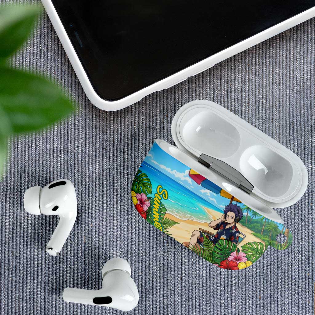 Hitoshi Shinso Summer Chill AirPods Case Tropical Anime Lounge Scene