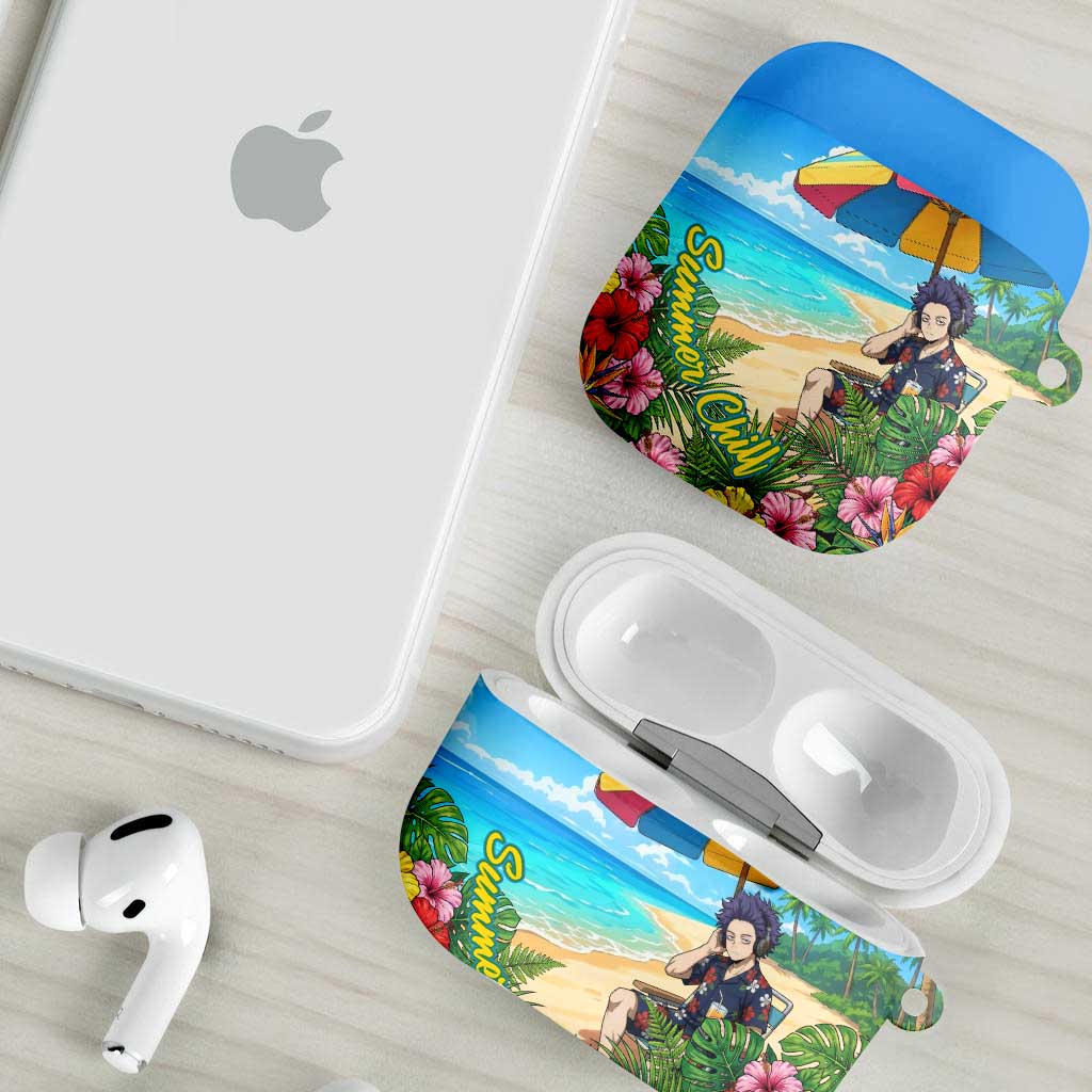 Hitoshi Shinso Summer Chill AirPods Case Tropical Anime Lounge Scene