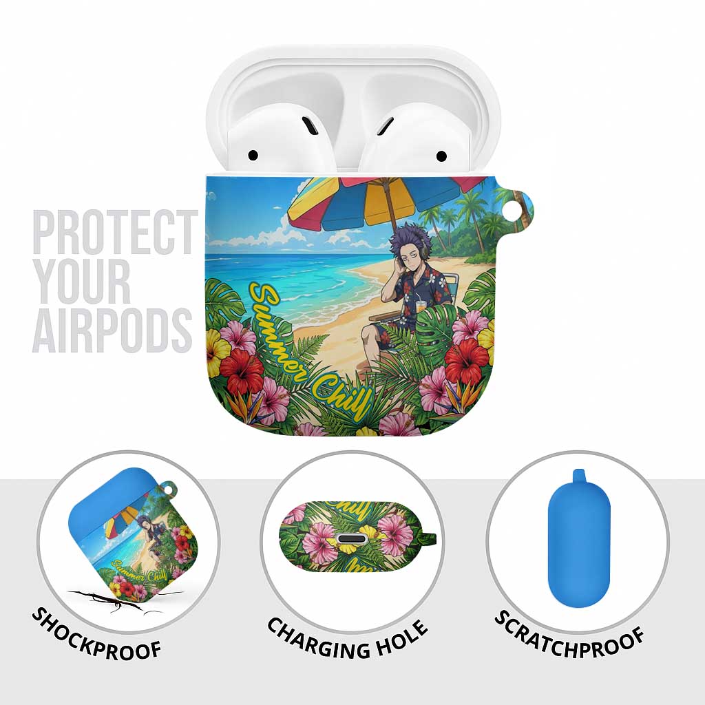 Hitoshi Shinso Summer Chill AirPods Case Tropical Anime Lounge Scene