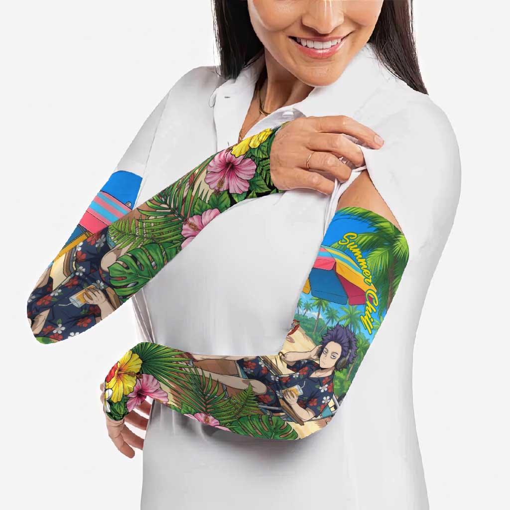 Hitoshi Shinso Summer Chill Arm Sleeves Tropical Anime Lounge Scene