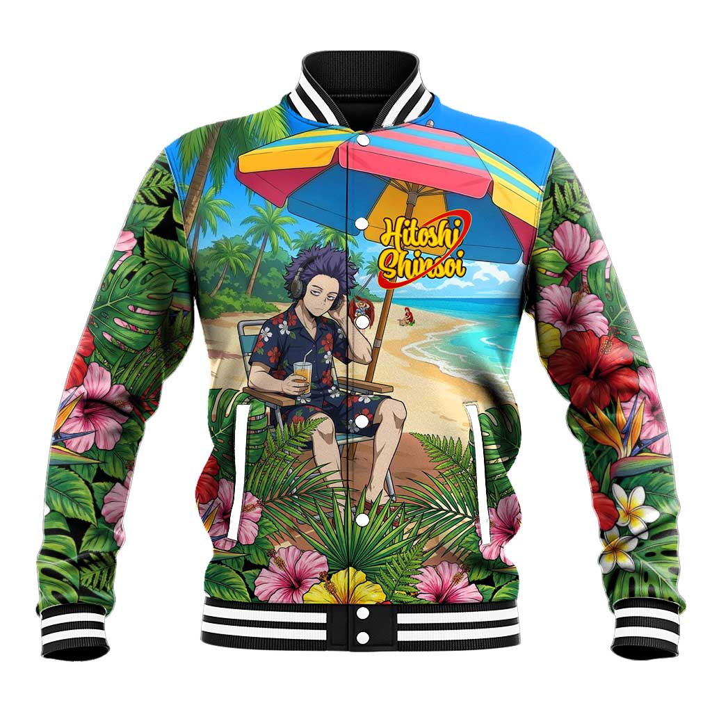 Hitoshi Shinso Summer Chill Baseball Jacket Tropical Anime Lounge Scene