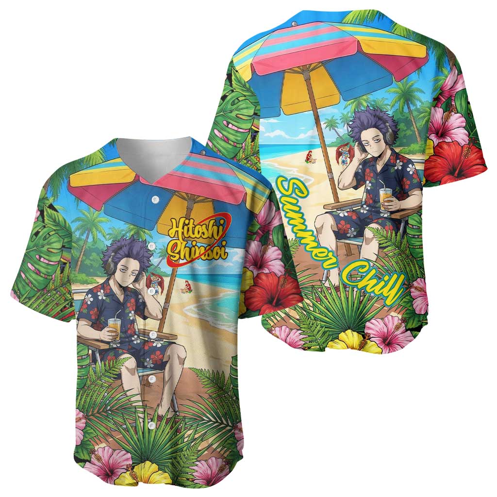 Hitoshi Shinso Summer Chill Baseball Jersey Tropical Anime Lounge Scene