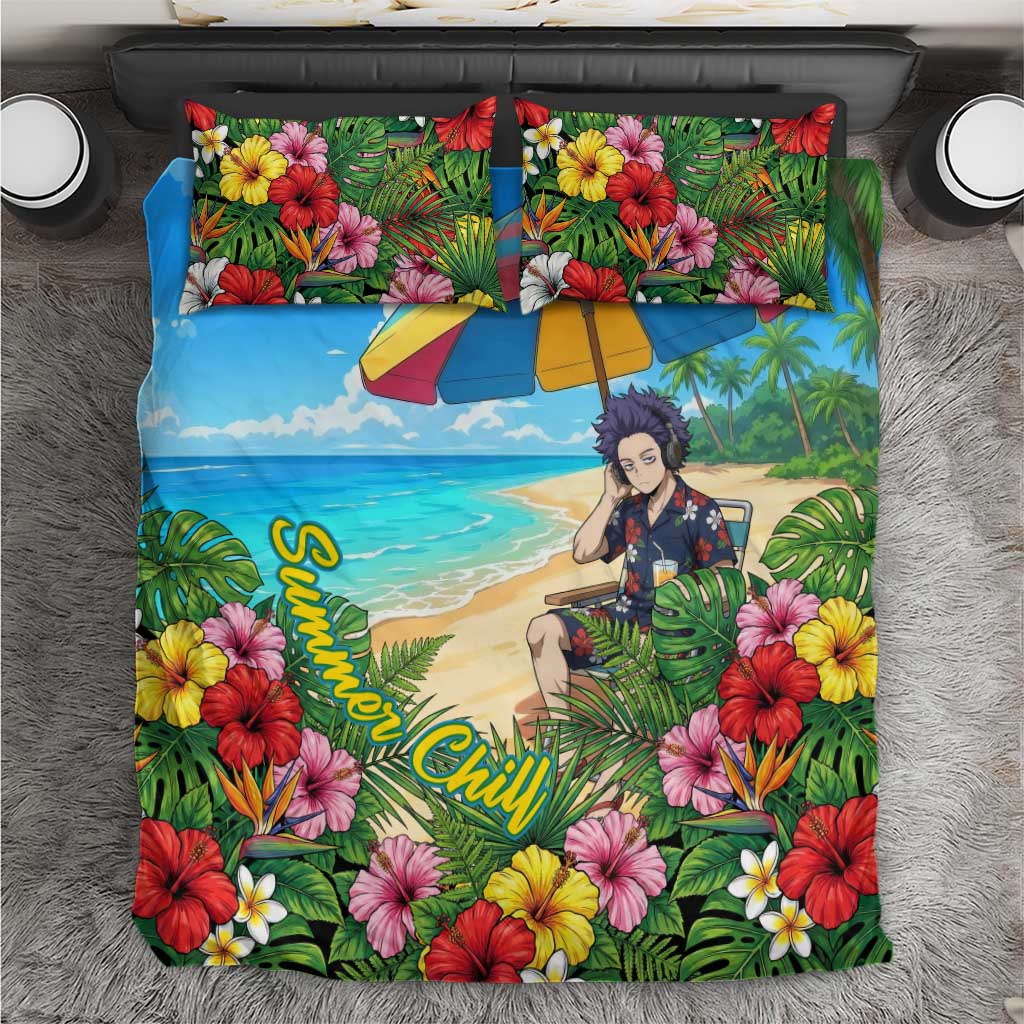 Hitoshi Shinso Summer Chill Bedding Set Tropical Anime Lounge Scene