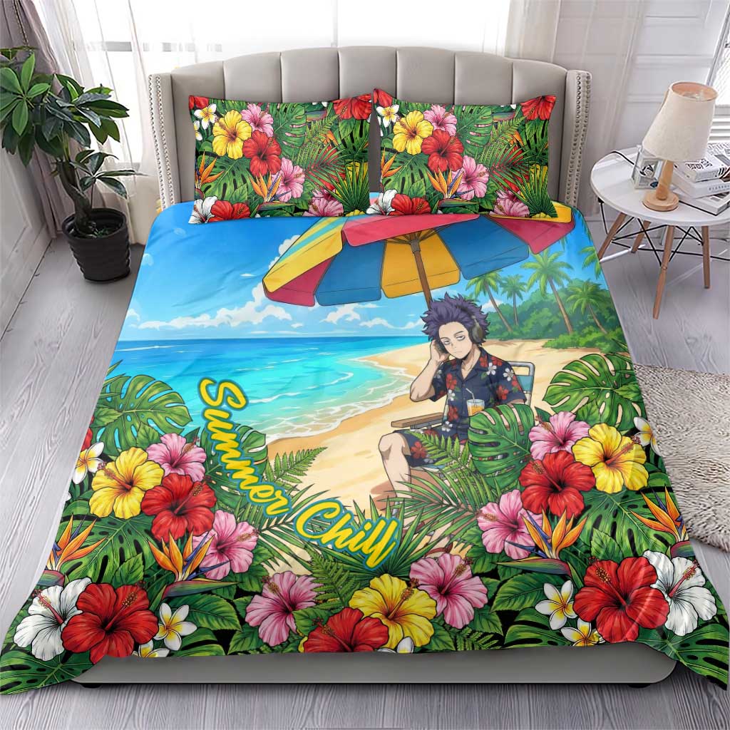 Hitoshi Shinso Summer Chill Bedding Set Tropical Anime Lounge Scene