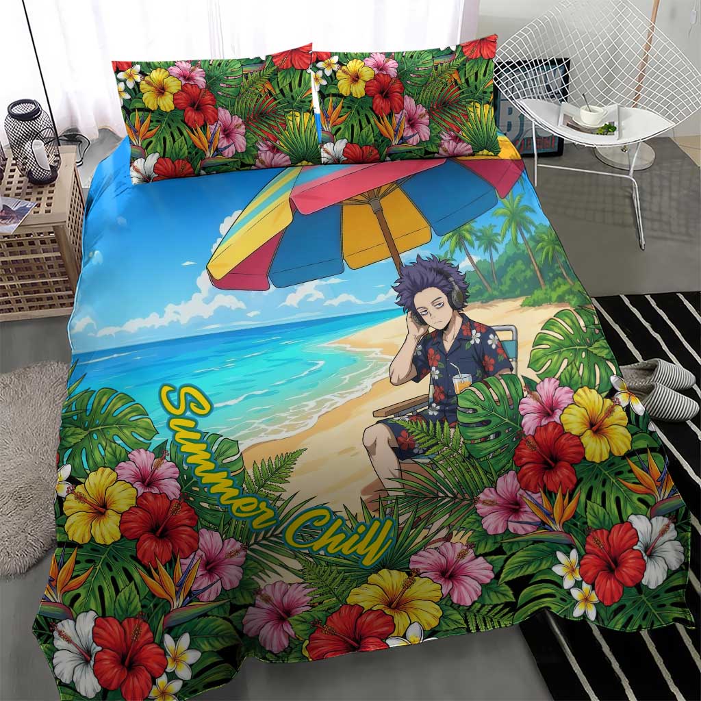 Hitoshi Shinso Summer Chill Bedding Set Tropical Anime Lounge Scene