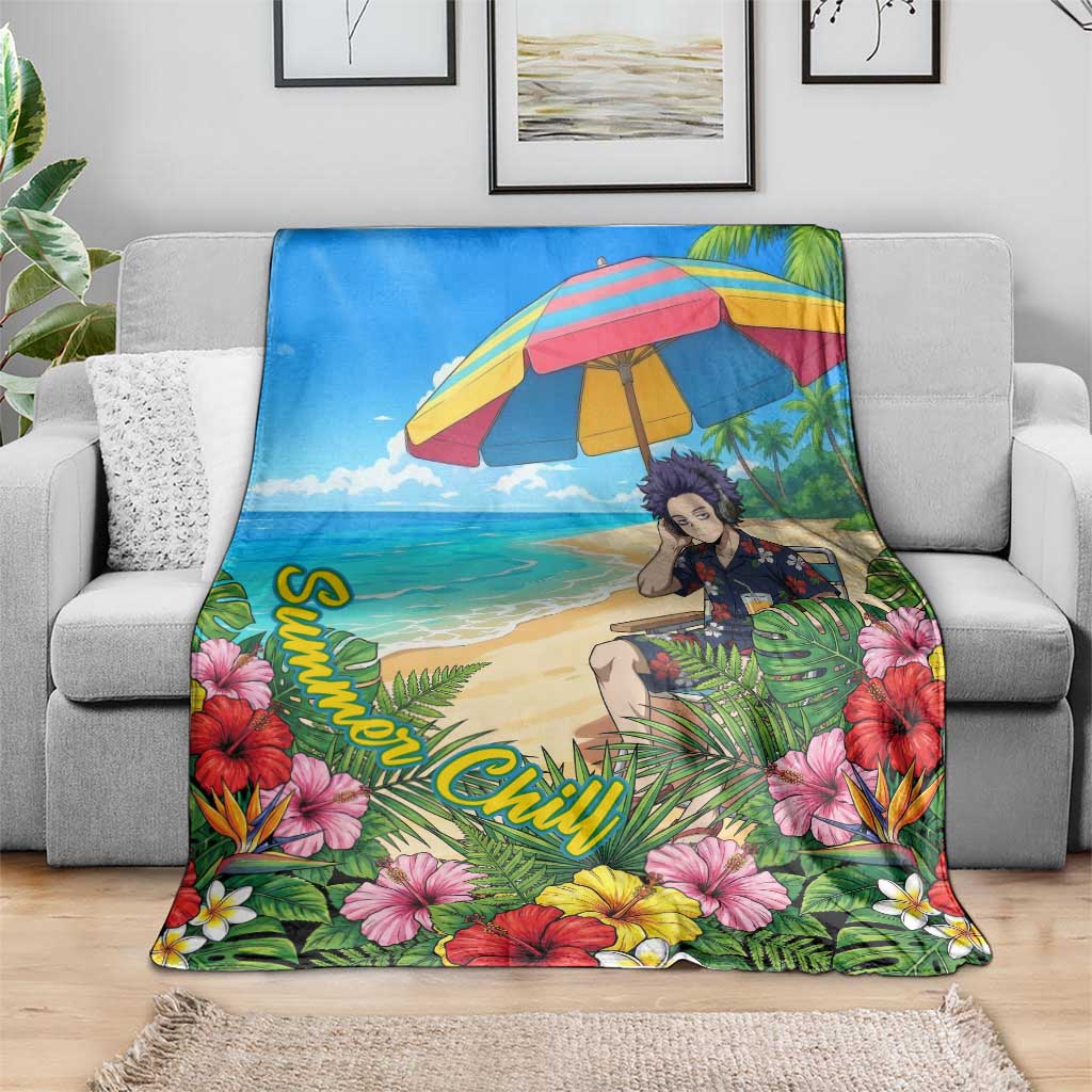 Hitoshi Shinso Summer Chill Blanket Tropical Anime Lounge Scene