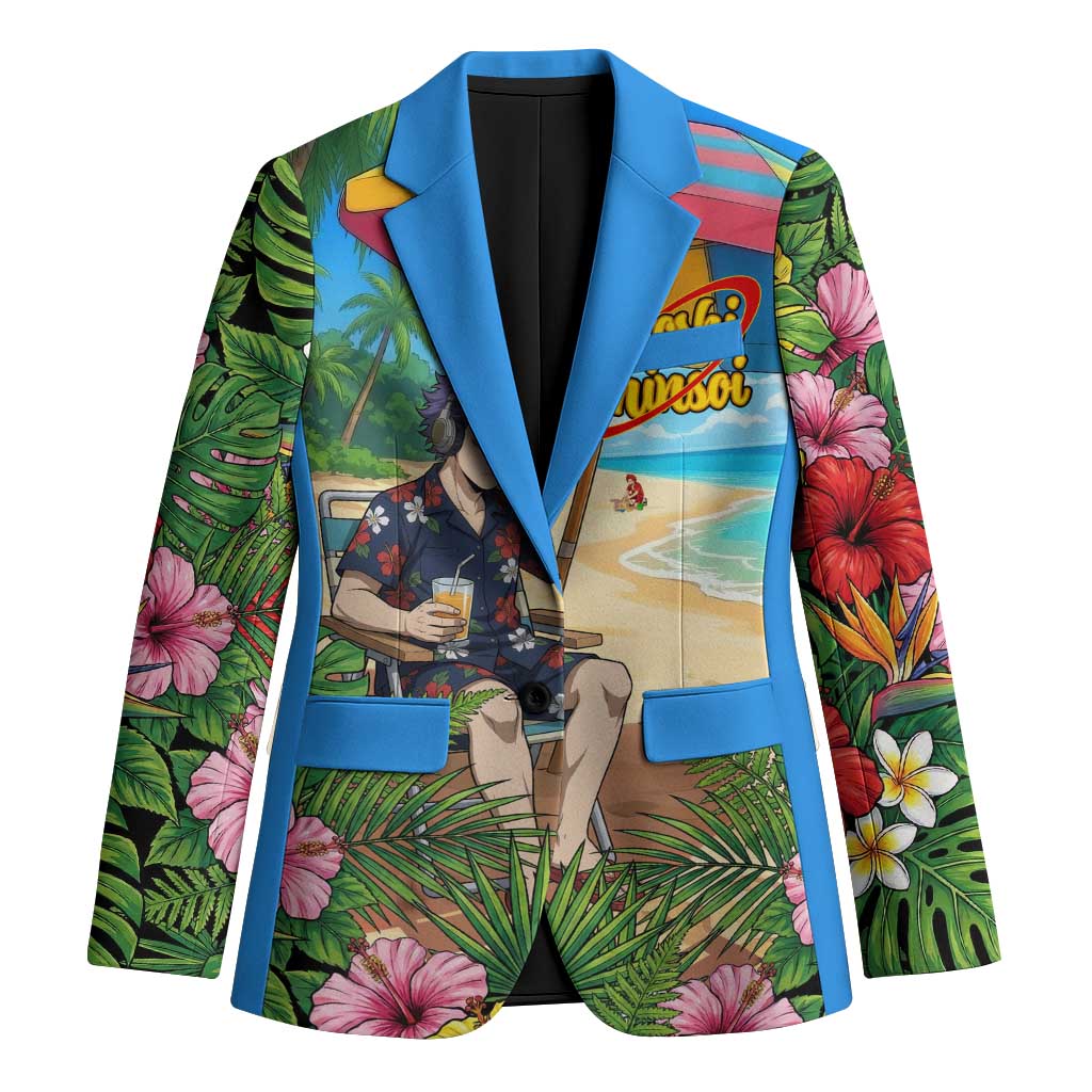 Hitoshi Shinso Summer Chill Blazer Tropical Anime Lounge Scene