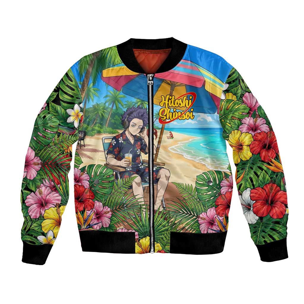 Hitoshi Shinso Summer Chill Bomber Jacket Tropical Anime Lounge Scene