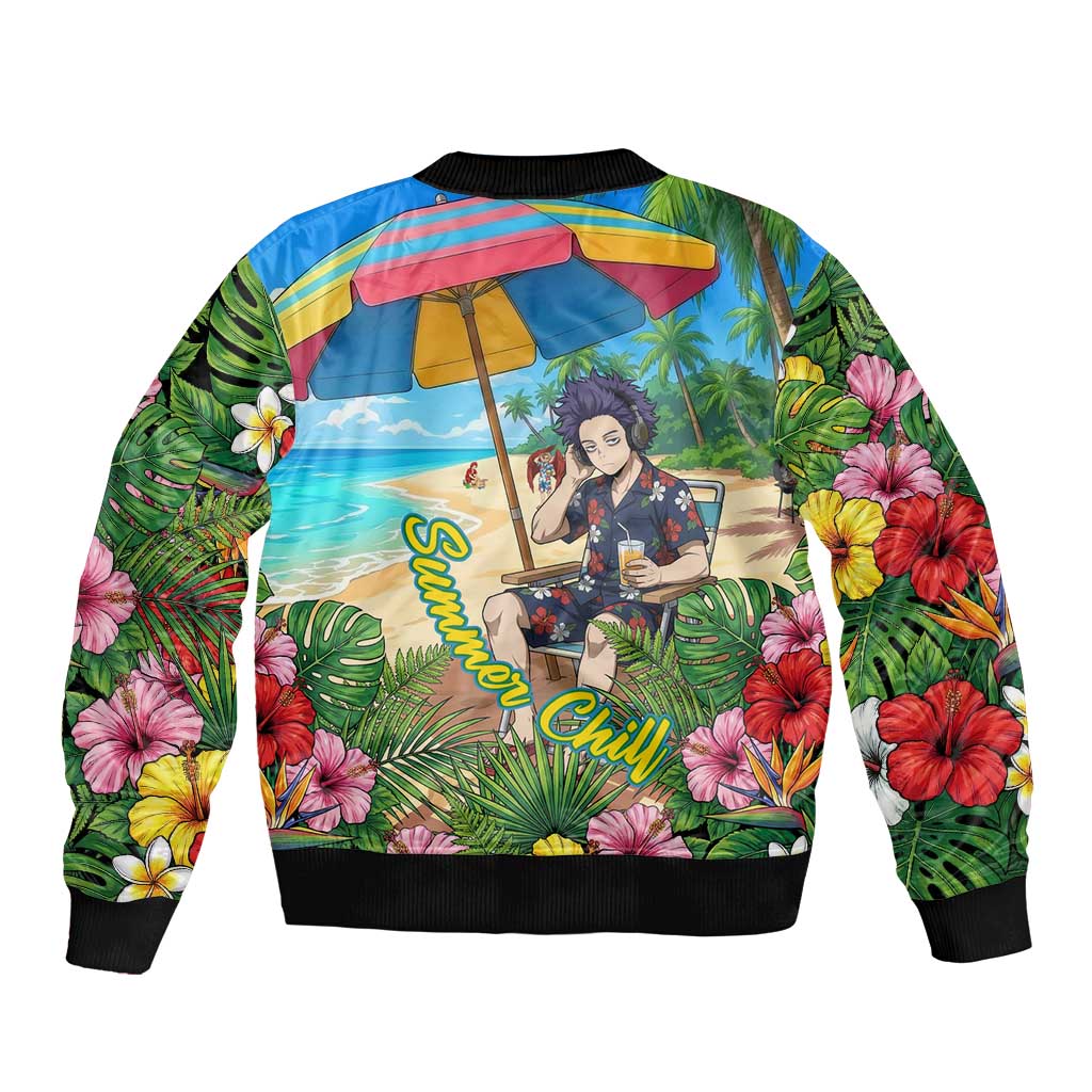 Hitoshi Shinso Summer Chill Bomber Jacket Tropical Anime Lounge Scene