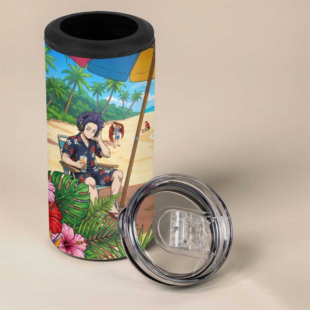 Hitoshi Shinso Summer Chill 4 in 1 Can Cooler Tumbler Tropical Anime Lounge Scene