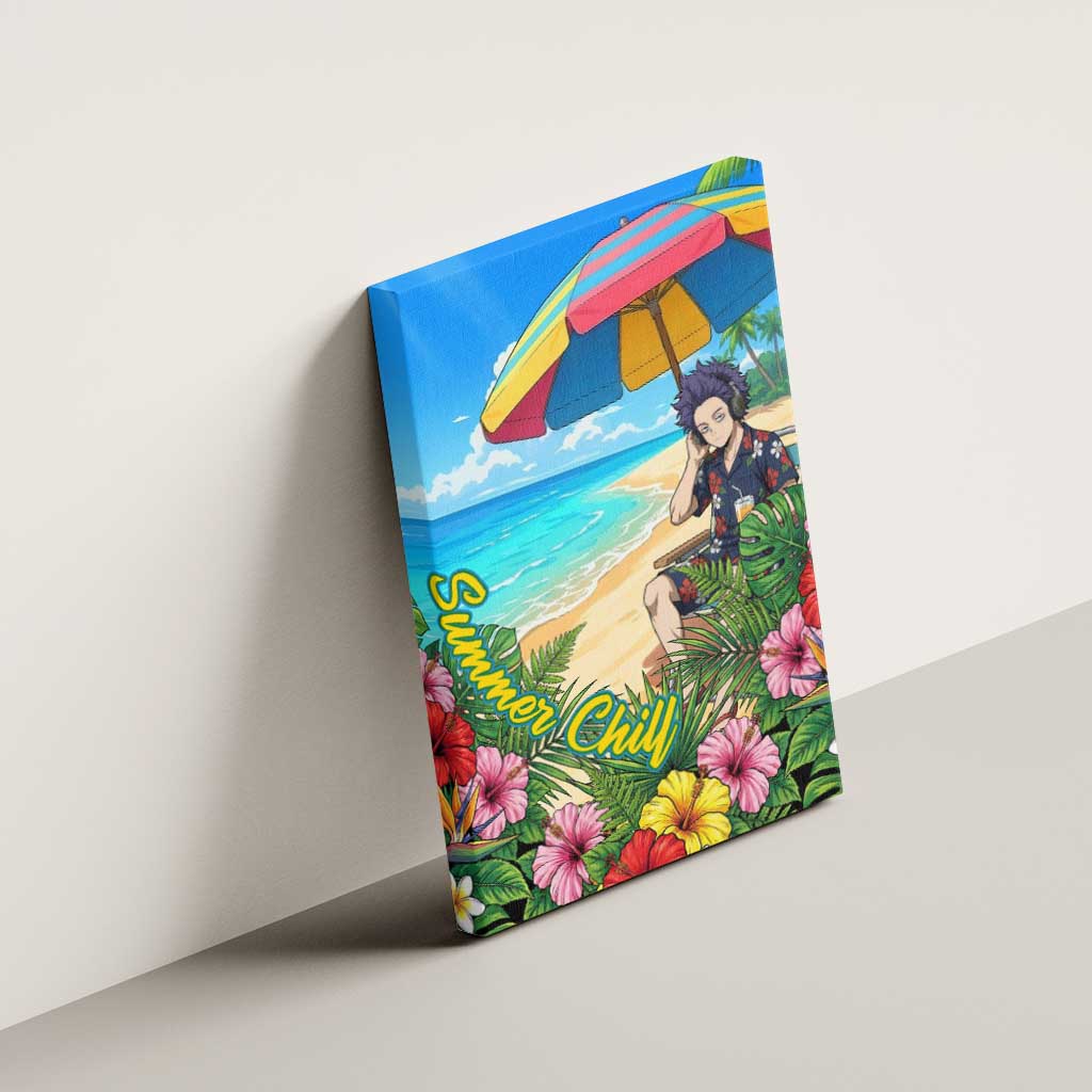 Hitoshi Shinso Summer Chill Canvas Wall Art Tropical Anime Lounge Scene