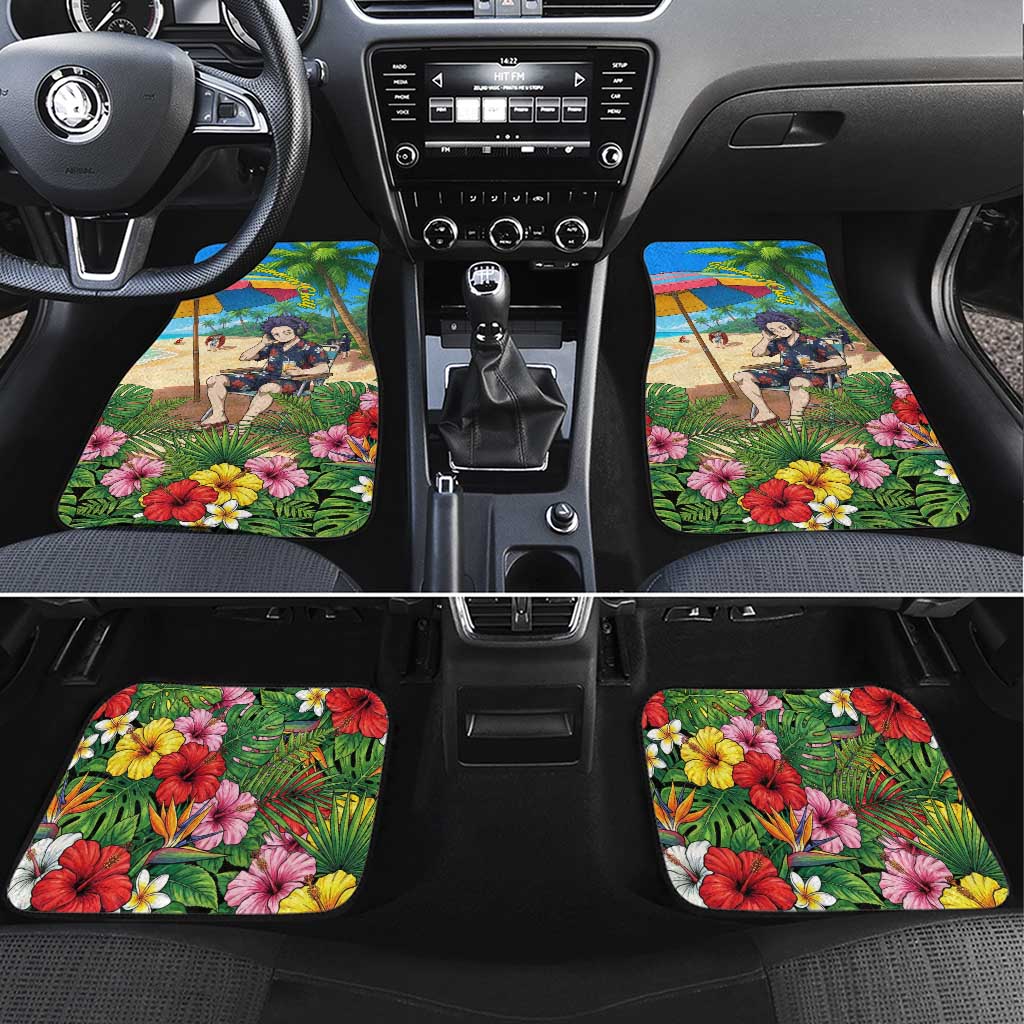 Hitoshi Shinso Summer Chill Car Mats Tropical Anime Lounge Scene