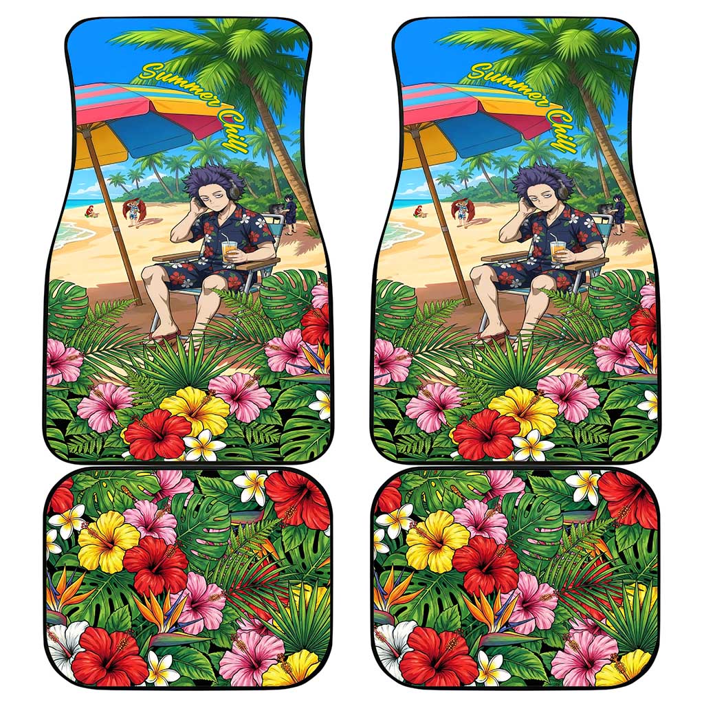 Hitoshi Shinso Summer Chill Car Mats Tropical Anime Lounge Scene
