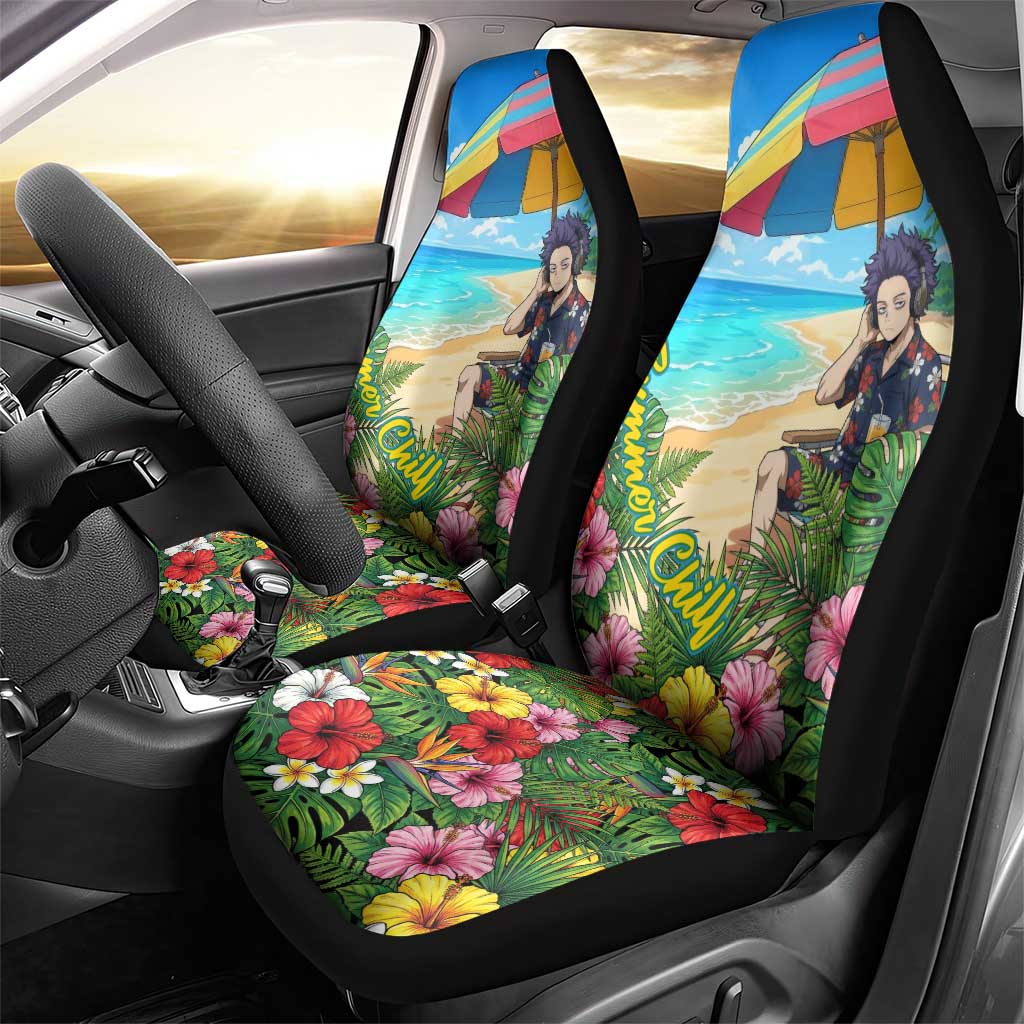 Hitoshi Shinso Summer Chill Car Seat Cover Tropical Anime Lounge Scene