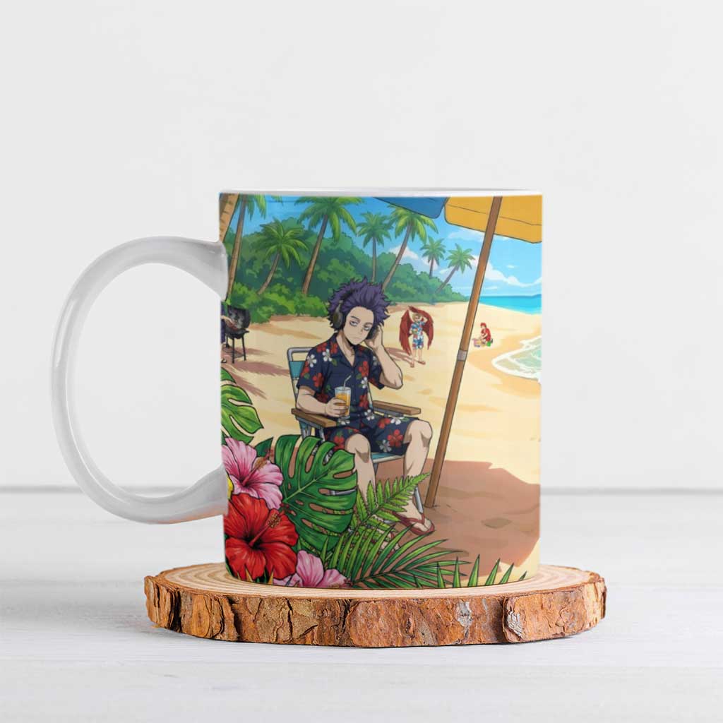 Hitoshi Shinso Summer Chill Ceramic Mug Tropical Anime Lounge Scene