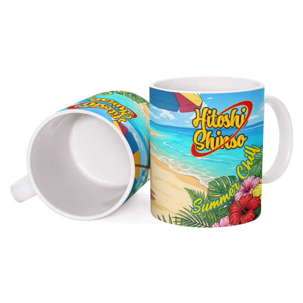 Hitoshi Shinso Summer Chill Ceramic Mug Tropical Anime Lounge Scene