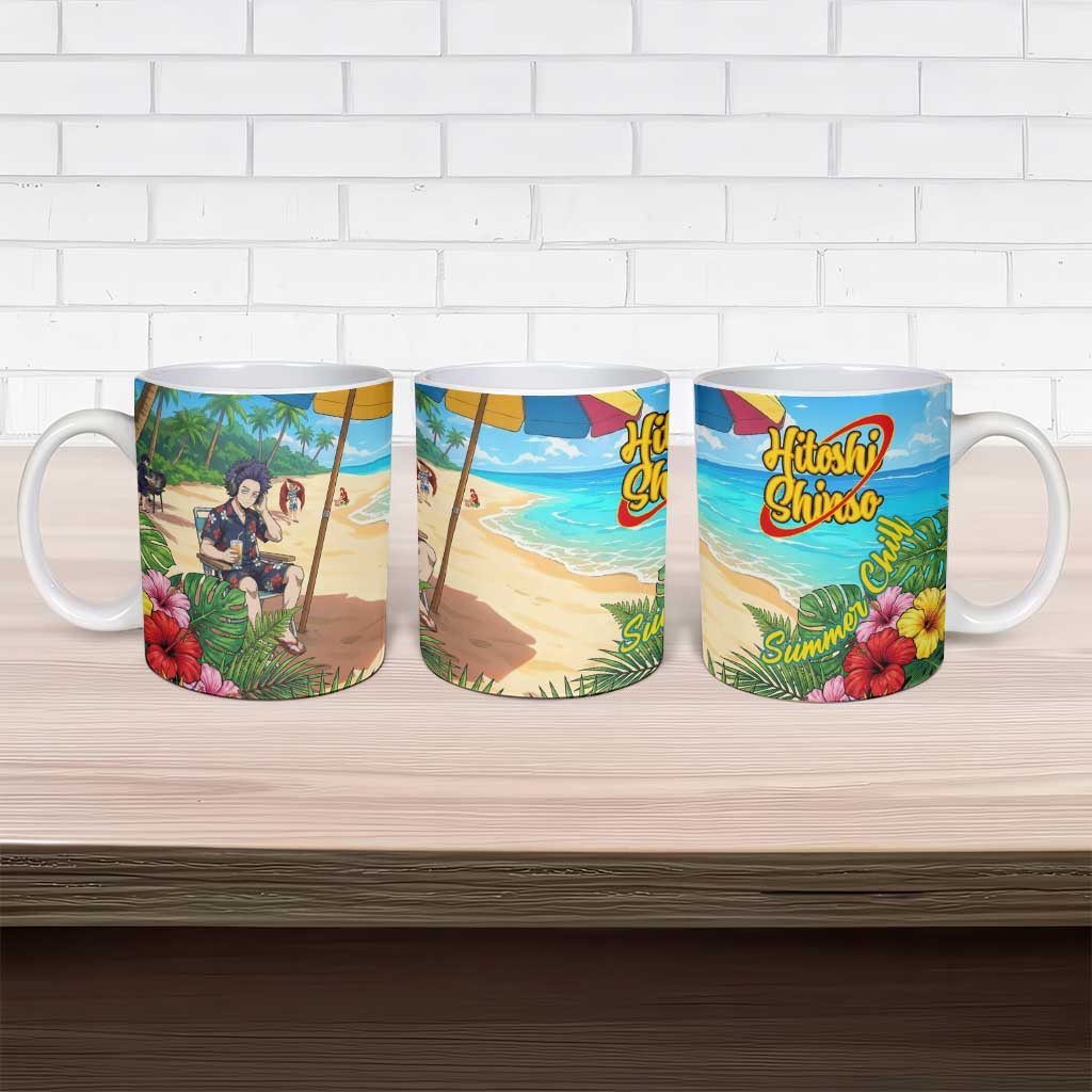 Hitoshi Shinso Summer Chill Ceramic Mug Tropical Anime Lounge Scene