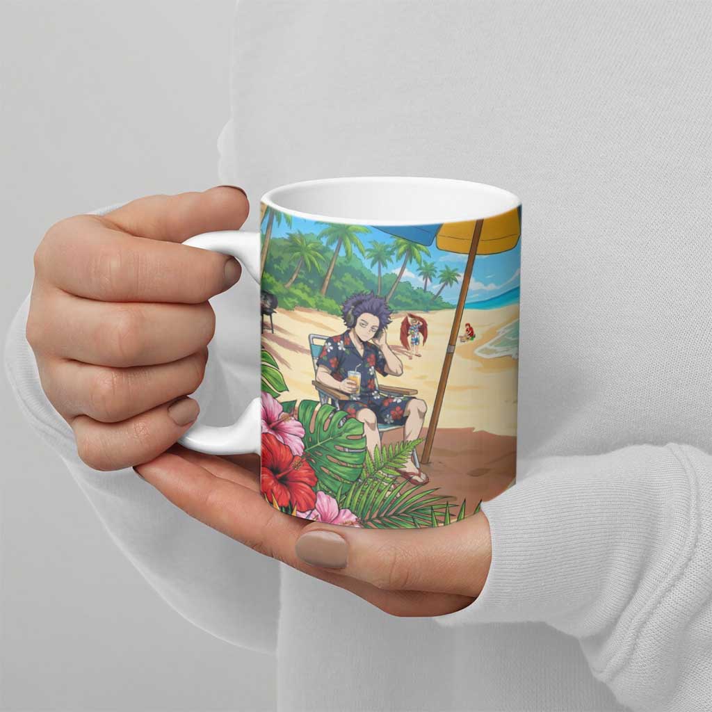 Hitoshi Shinso Summer Chill Ceramic Mug Tropical Anime Lounge Scene