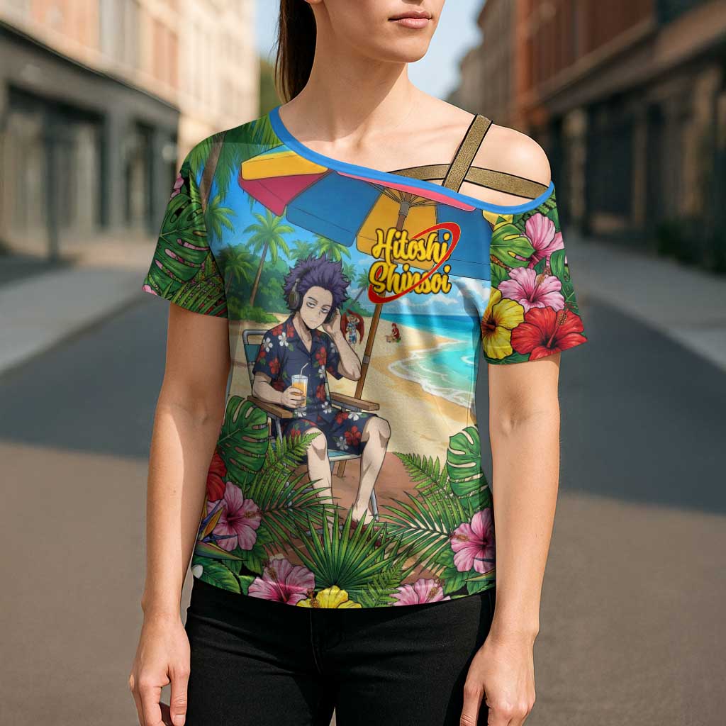Hitoshi Shinso Summer Chill Cross Shoulder Shirt Tropical Anime Lounge Scene