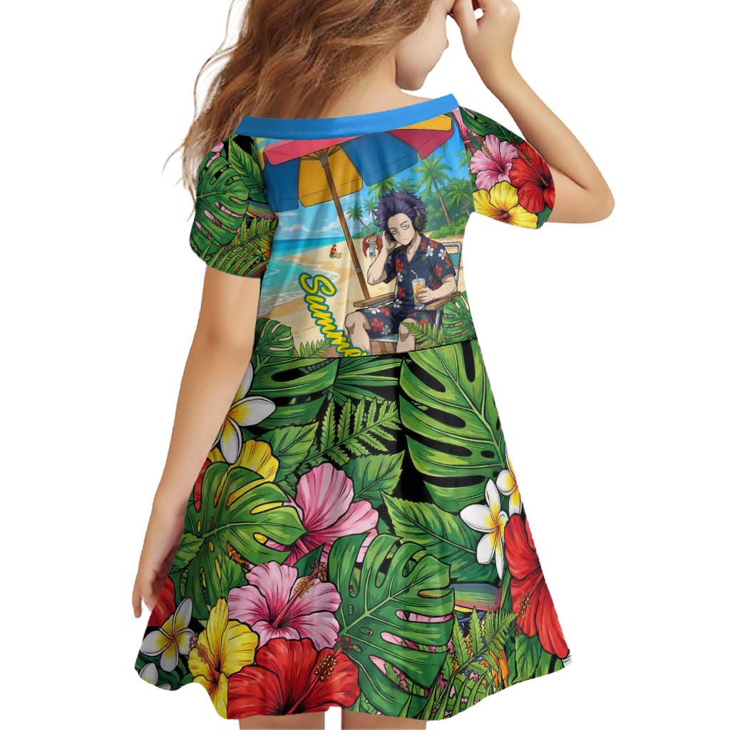 Hitoshi Shinso Summer Chill Family Matching Tank Maxi Dress and Hawaiian Shirt Tropical Anime Lounge Scene
