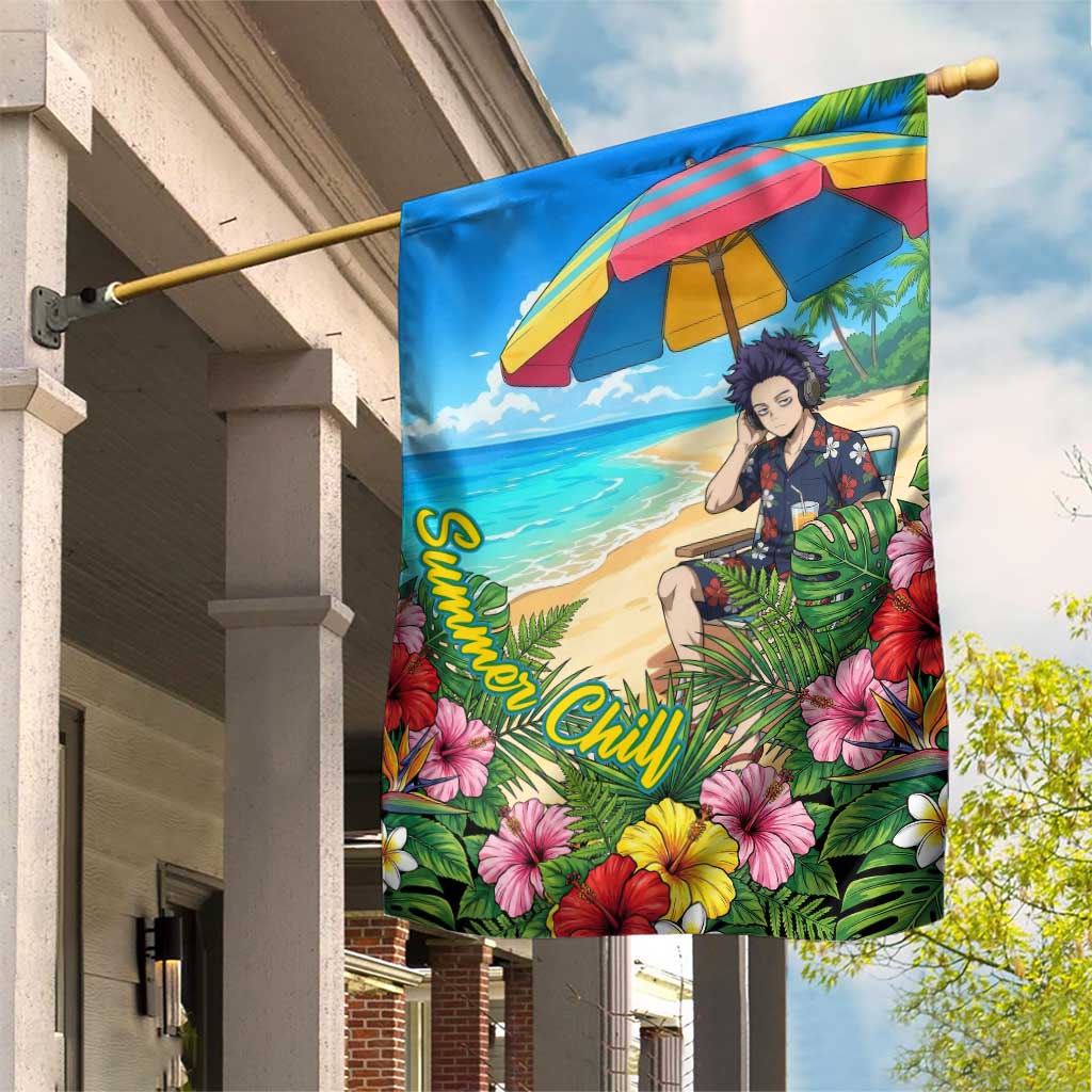 Hitoshi Shinso Summer Chill Garden Flag Tropical Anime Lounge Scene