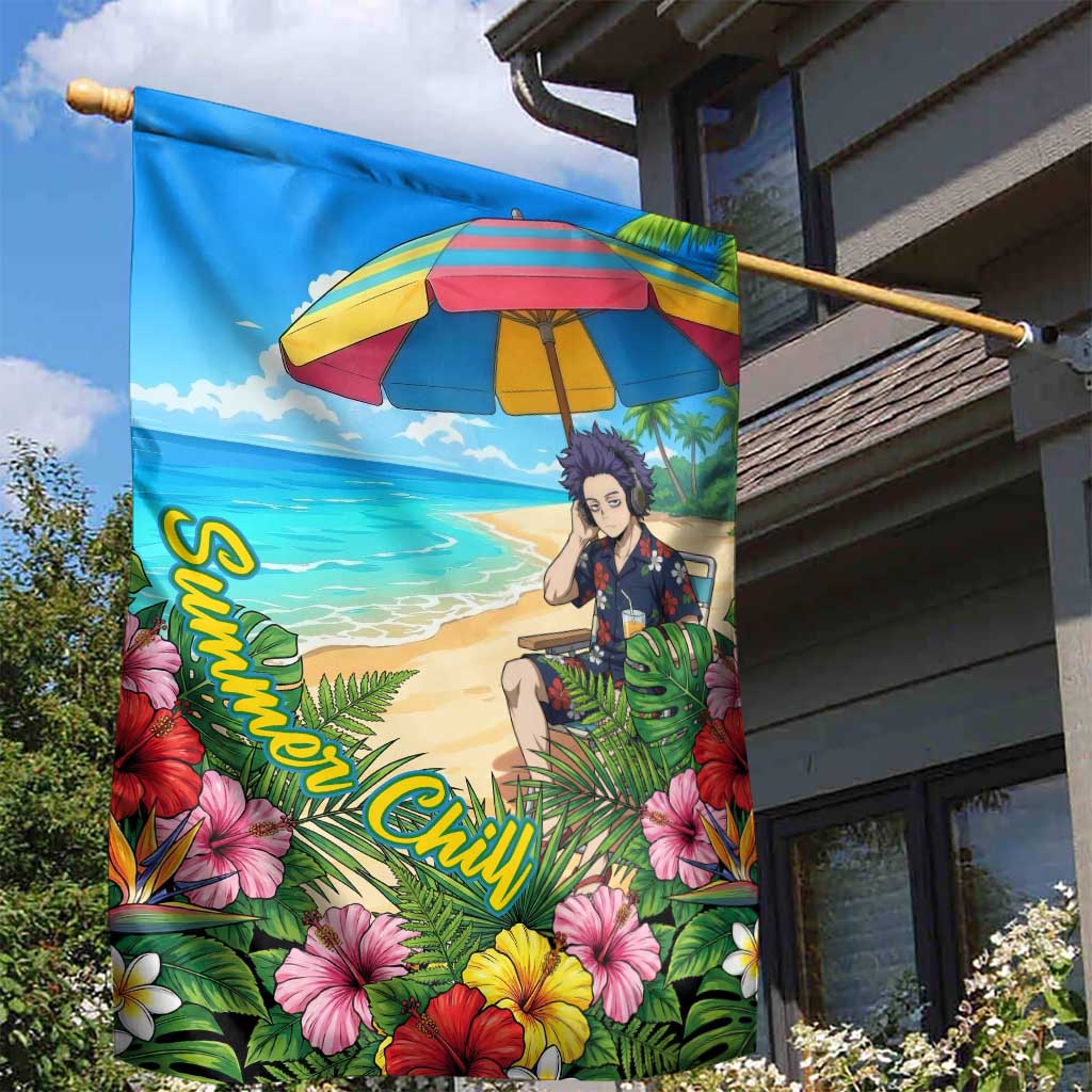 Hitoshi Shinso Summer Chill Garden Flag Tropical Anime Lounge Scene