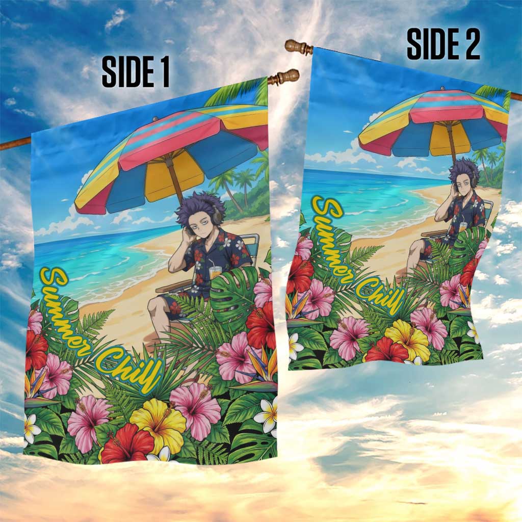 Hitoshi Shinso Summer Chill Garden Flag Tropical Anime Lounge Scene