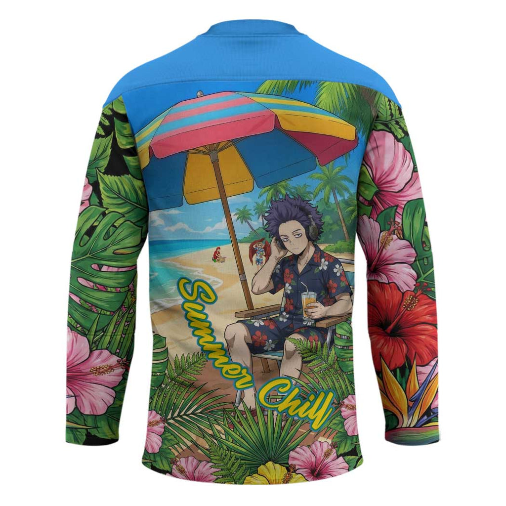 Hitoshi Shinso Summer Chill Hockey Jersey Tropical Anime Lounge Scene