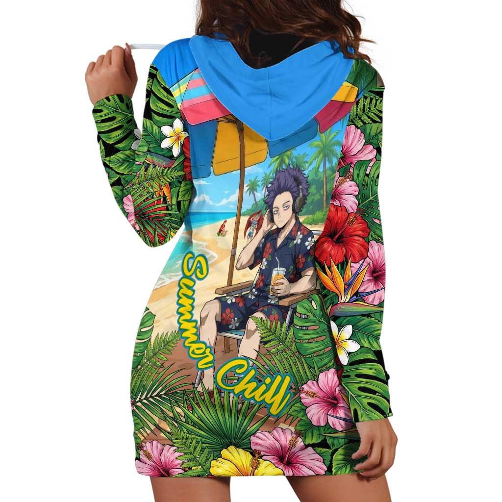 Hitoshi Shinso Summer Chill Hoodie Dress Tropical Anime Lounge Scene