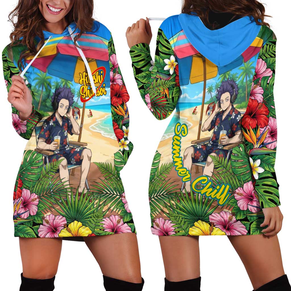 Hitoshi Shinso Summer Chill Hoodie Dress Tropical Anime Lounge Scene