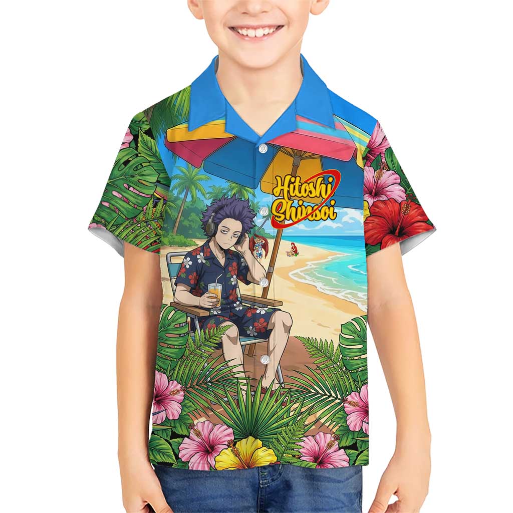 Hitoshi Shinso Summer Chill Kid Hawaiian Shirt Tropical Anime Lounge Scene