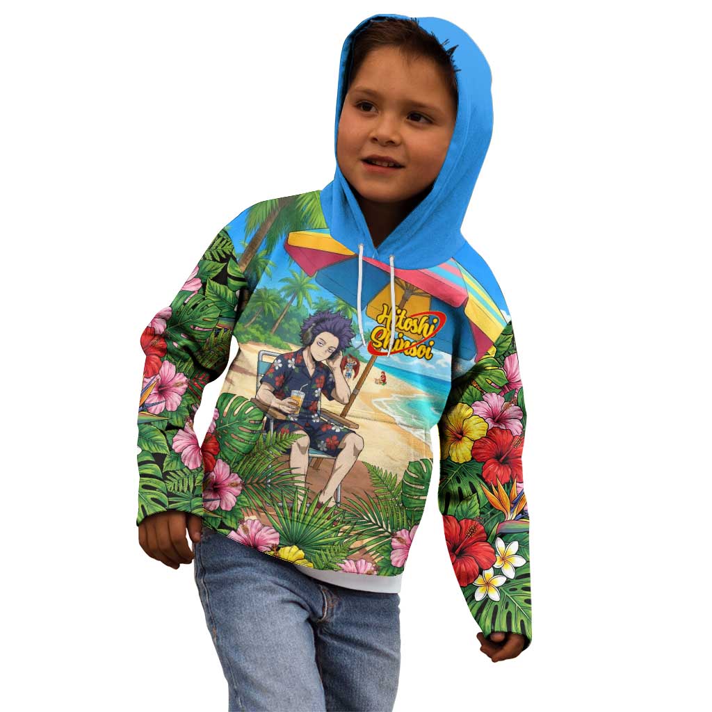 Hitoshi Shinso Summer Chill Kid Hoodie Tropical Anime Lounge Scene