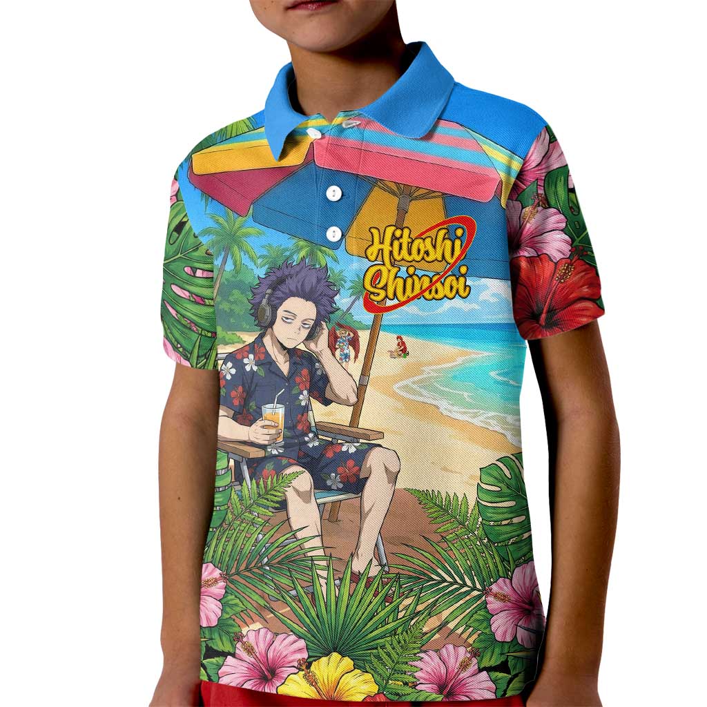Hitoshi Shinso Summer Chill Kid Polo Shirt Tropical Anime Lounge Scene